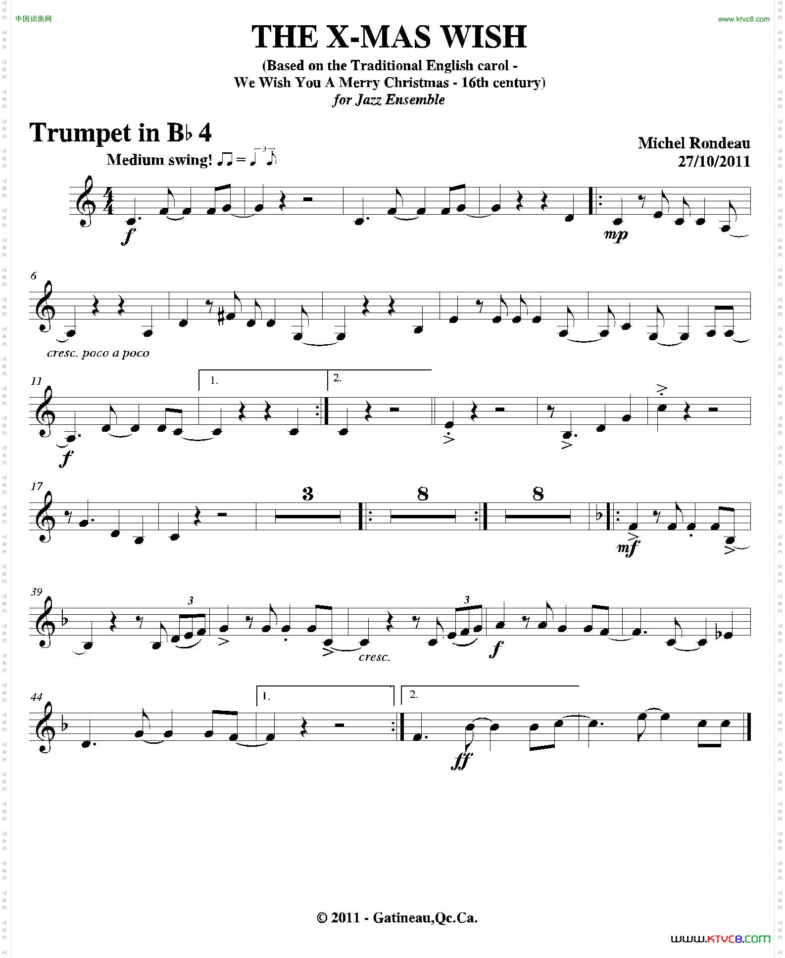 THEX-MASWISH第四降B小号分谱_THE X-MAS WISH第四降B小号分谱