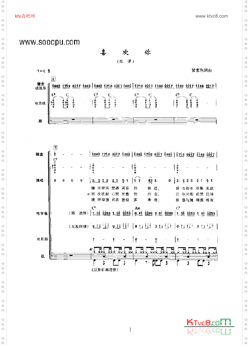 喜欢你乐队类电声乐队
