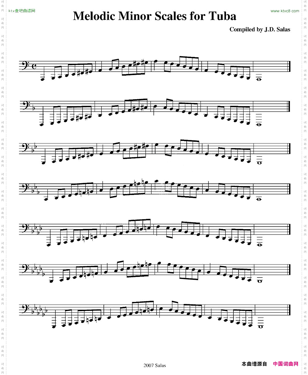 MelodicMinorScales-Tuba大号练习教材选曲