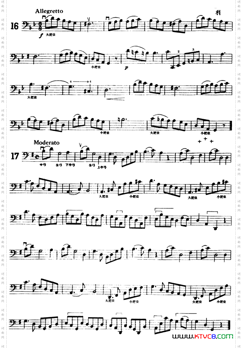 大提琴练习曲：大把位16—21