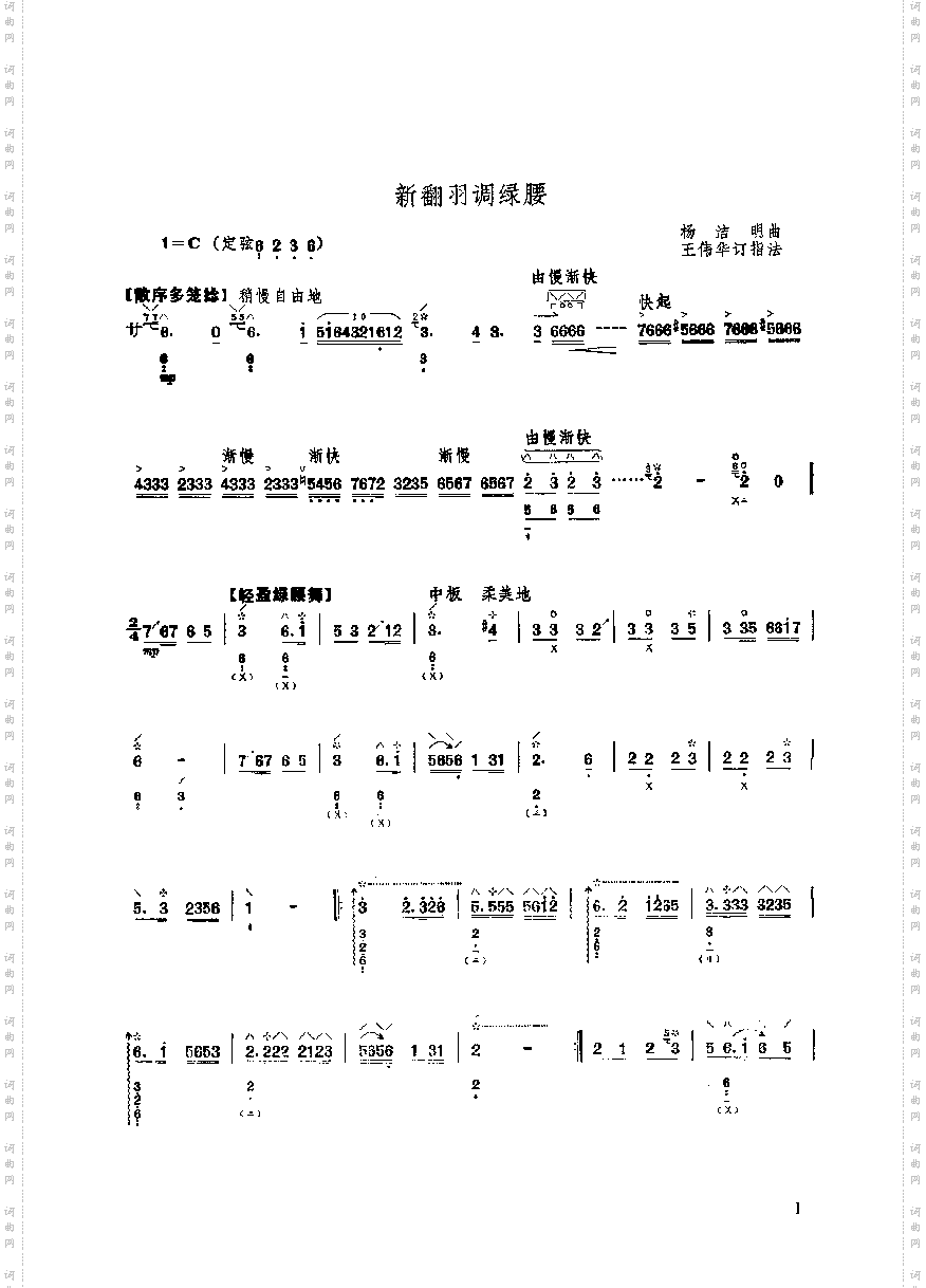 新翻羽调绿腰民乐类琵琶