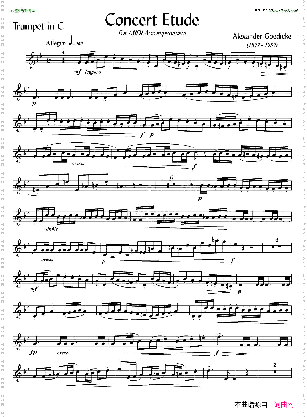 ConcertEtude音乐会练习曲、C调小号