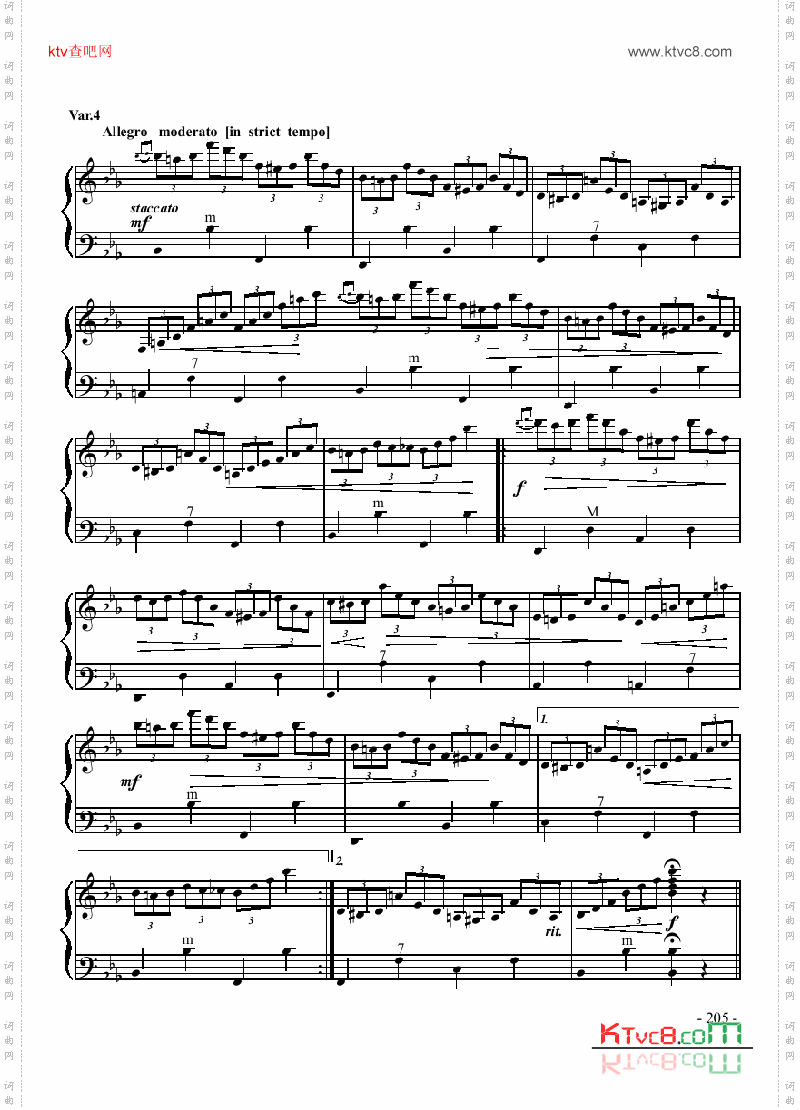 八级乐曲《乌克兰主题变奏曲》键盘类手风琴
