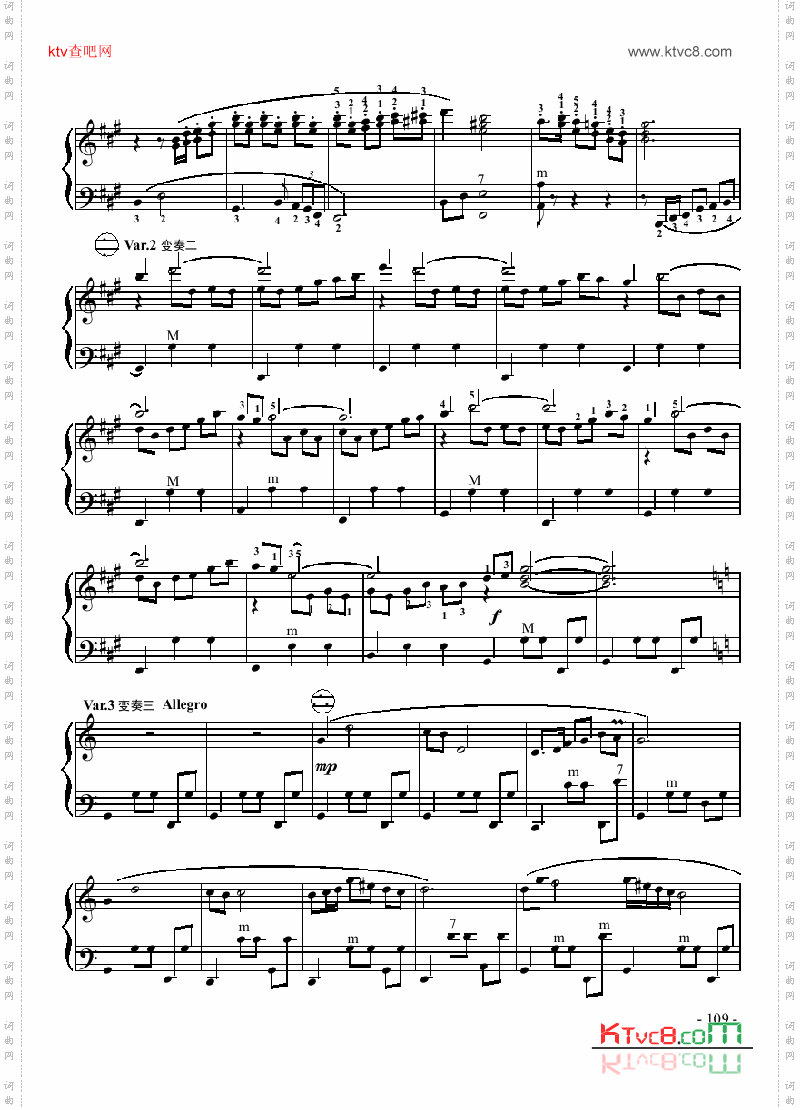 六级乐曲《渔歌变奏曲》键盘类手风琴