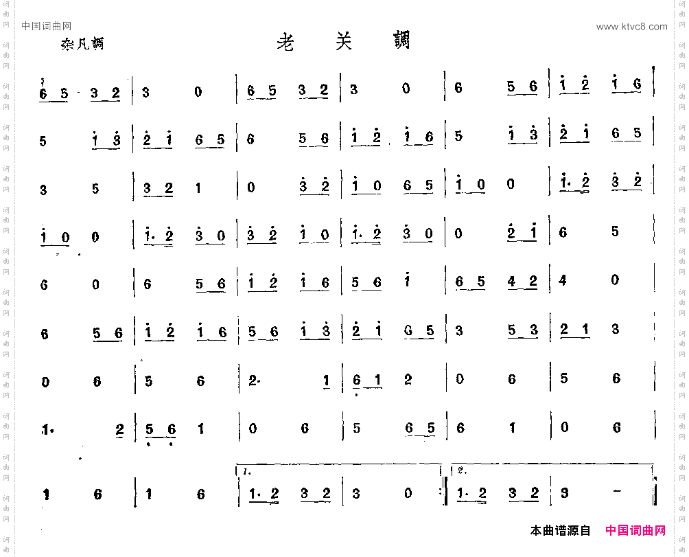 老关调唢呐谱