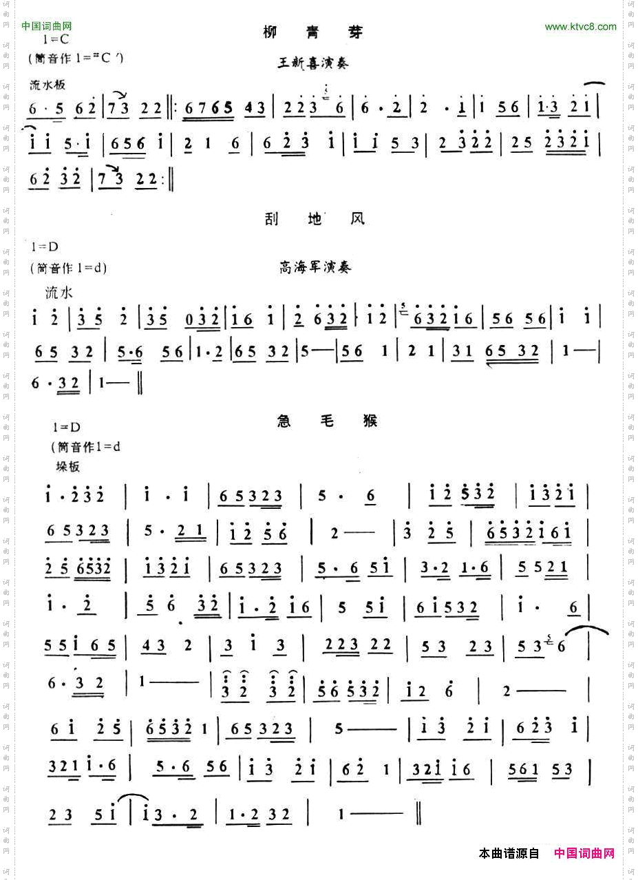 民间唢呐曲：柳青芽、刮地风、急毛猴