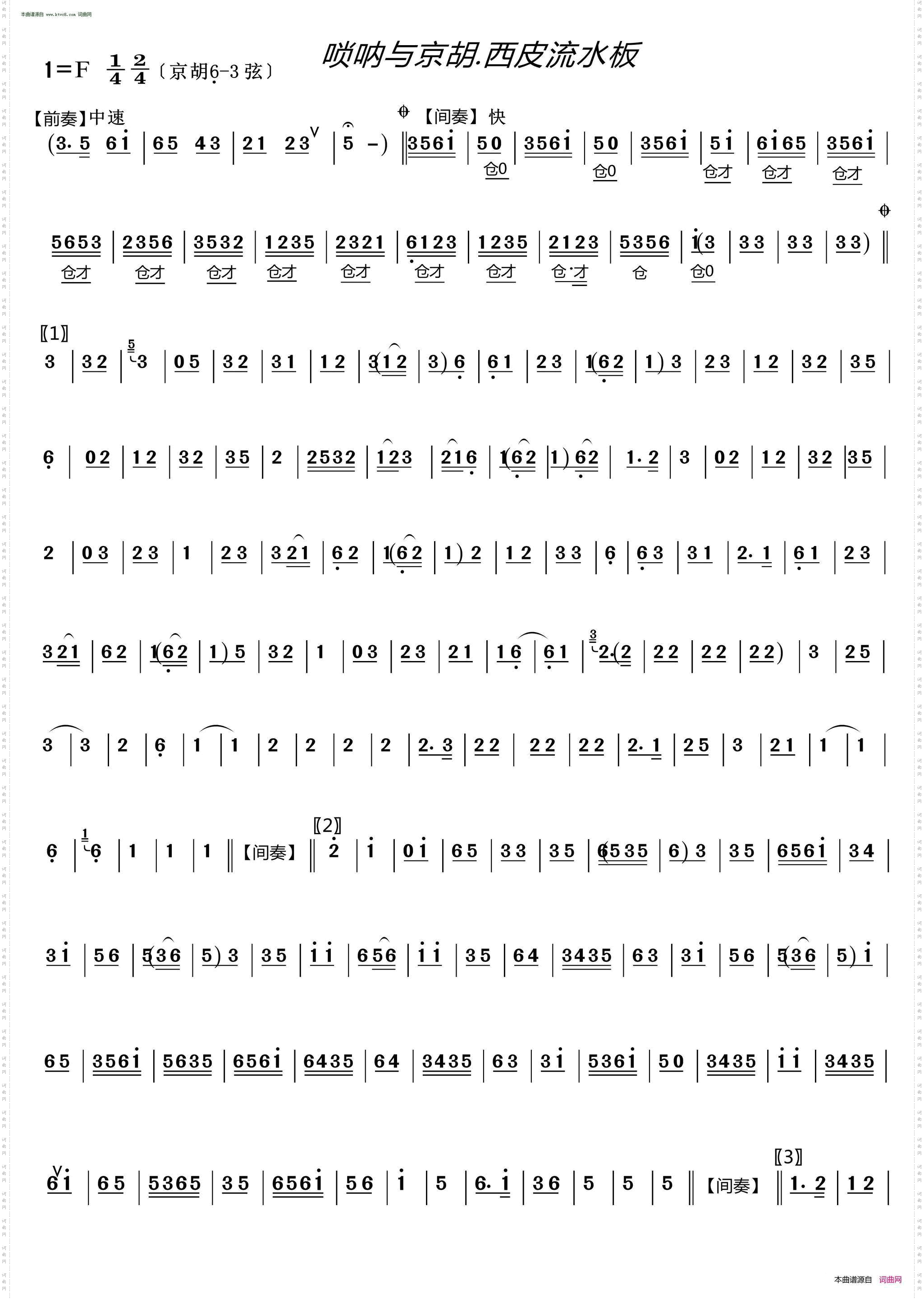 唢呐与京胡·西皮流水板