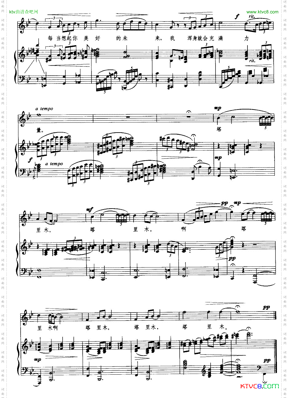 塔里木之恋线谱