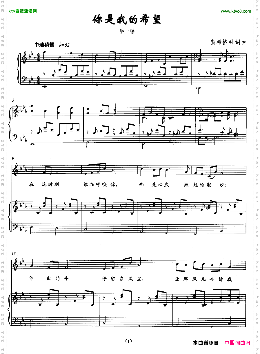 你是我的希望正谱