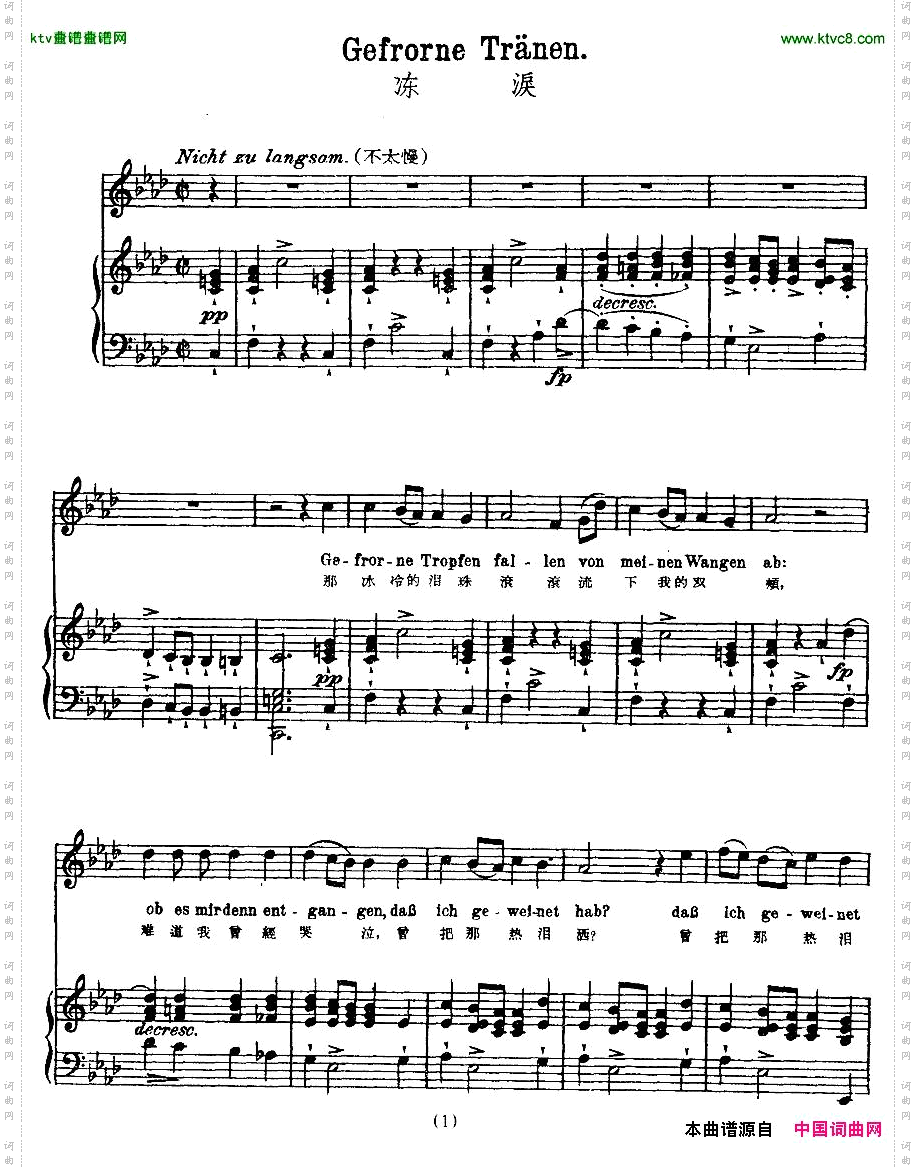 冻泪中外文对照版、正谱[奥]