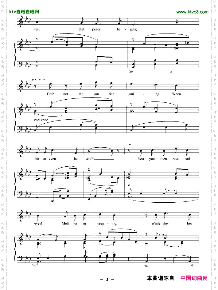 不再为你哭泣正谱[英]