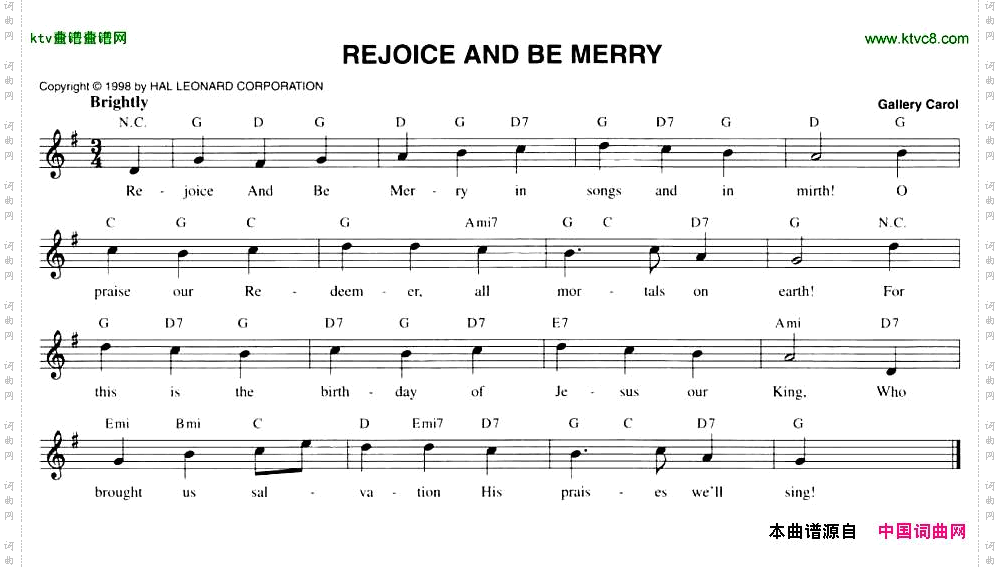 REJOICEANDBEMERRY五线谱