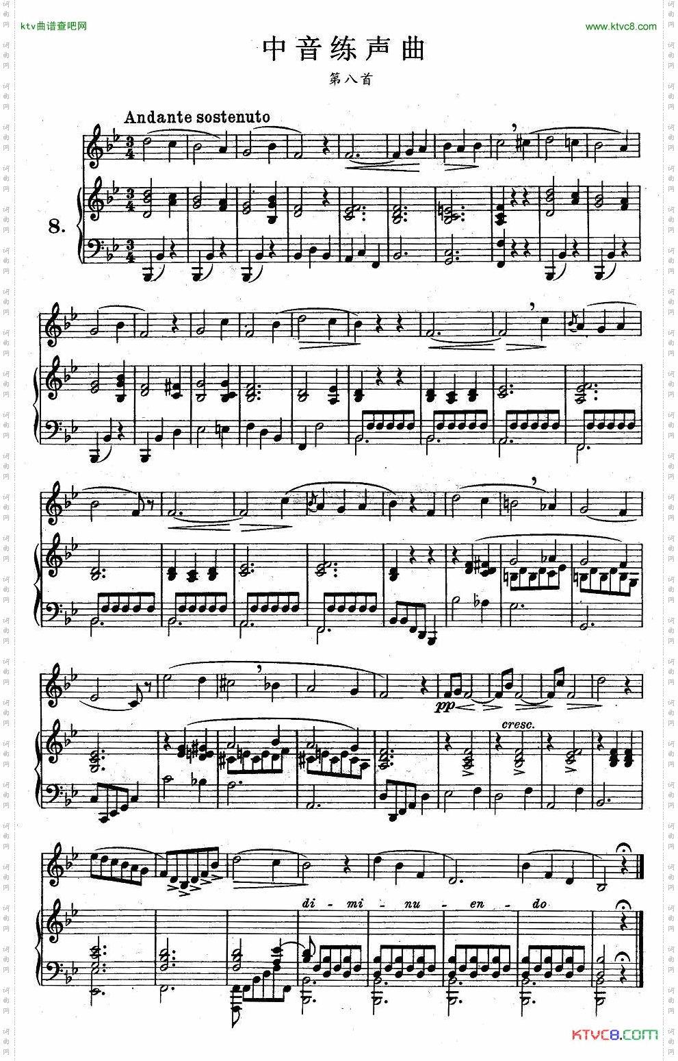 J·孔空中声部练习曲-第八首正谱