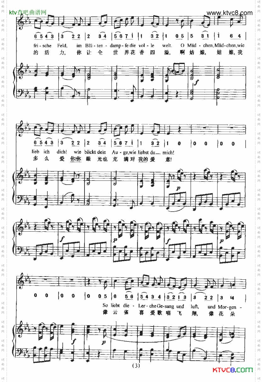 Mailied五月之歌中外文对照、正谱