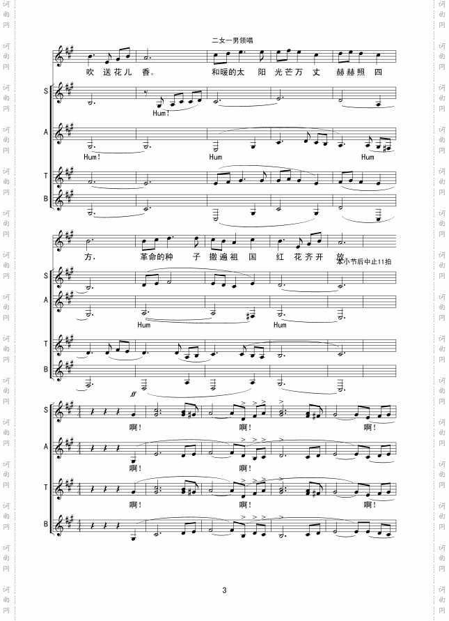 春风吹绿山岗线谱