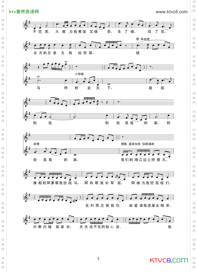 骑马挎枪走天下_线谱