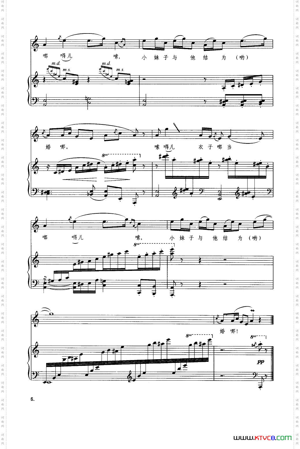 洗菜心_钢琴伴奏谱