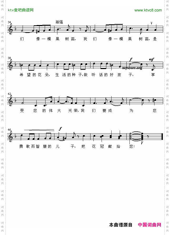 果树苗和孩子们