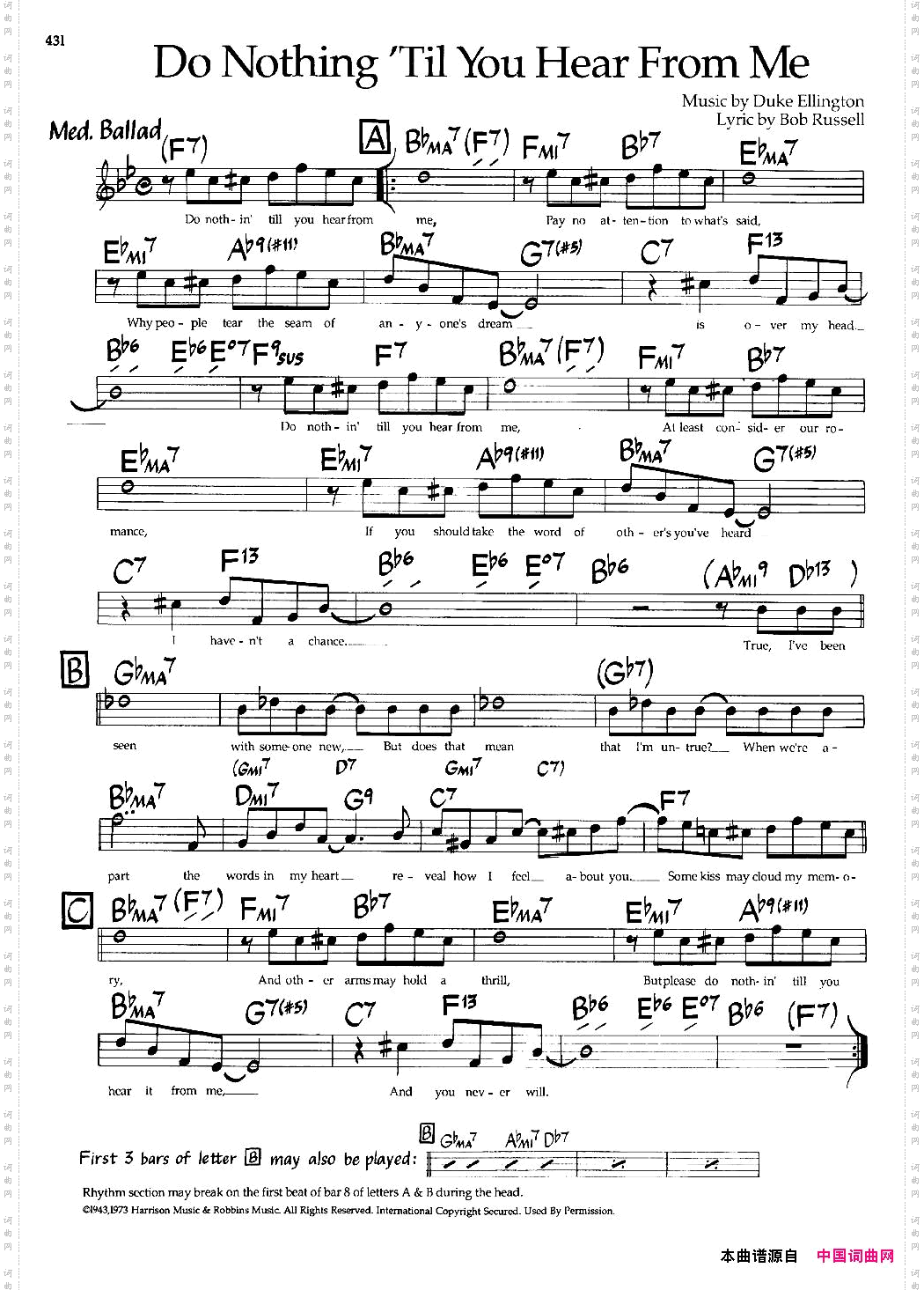 DoNothingTilYouHearfromMe带和弦五线谱