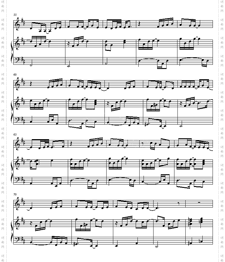 因为是女子－Kiss线谱[伴奏谱]