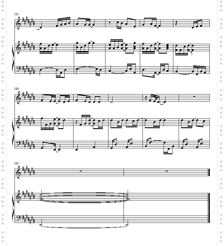 因为是女子－Kiss线谱[伴奏谱]