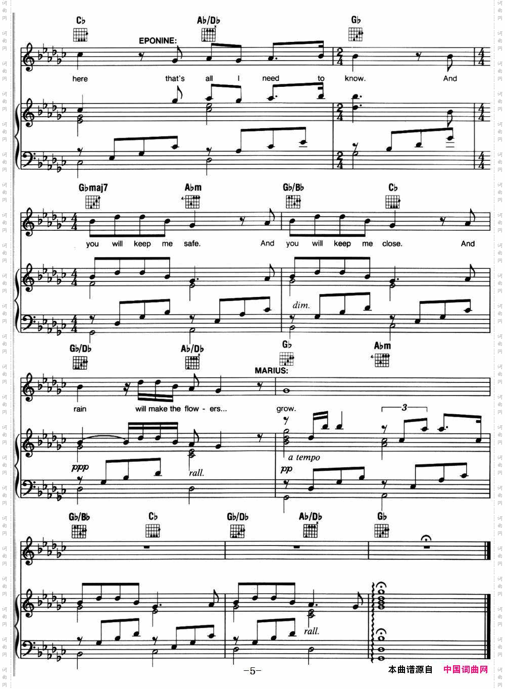 A Heart Full of Love_音乐剧《悲惨世界》Les Miserables选曲、正谱