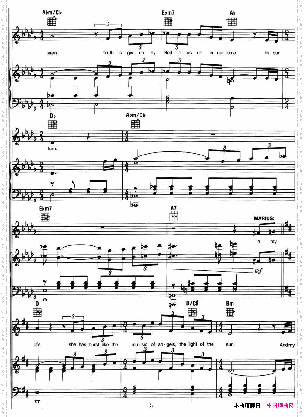 InMyLife_音乐剧《悲惨世界》Les Miserables选曲、正谱 