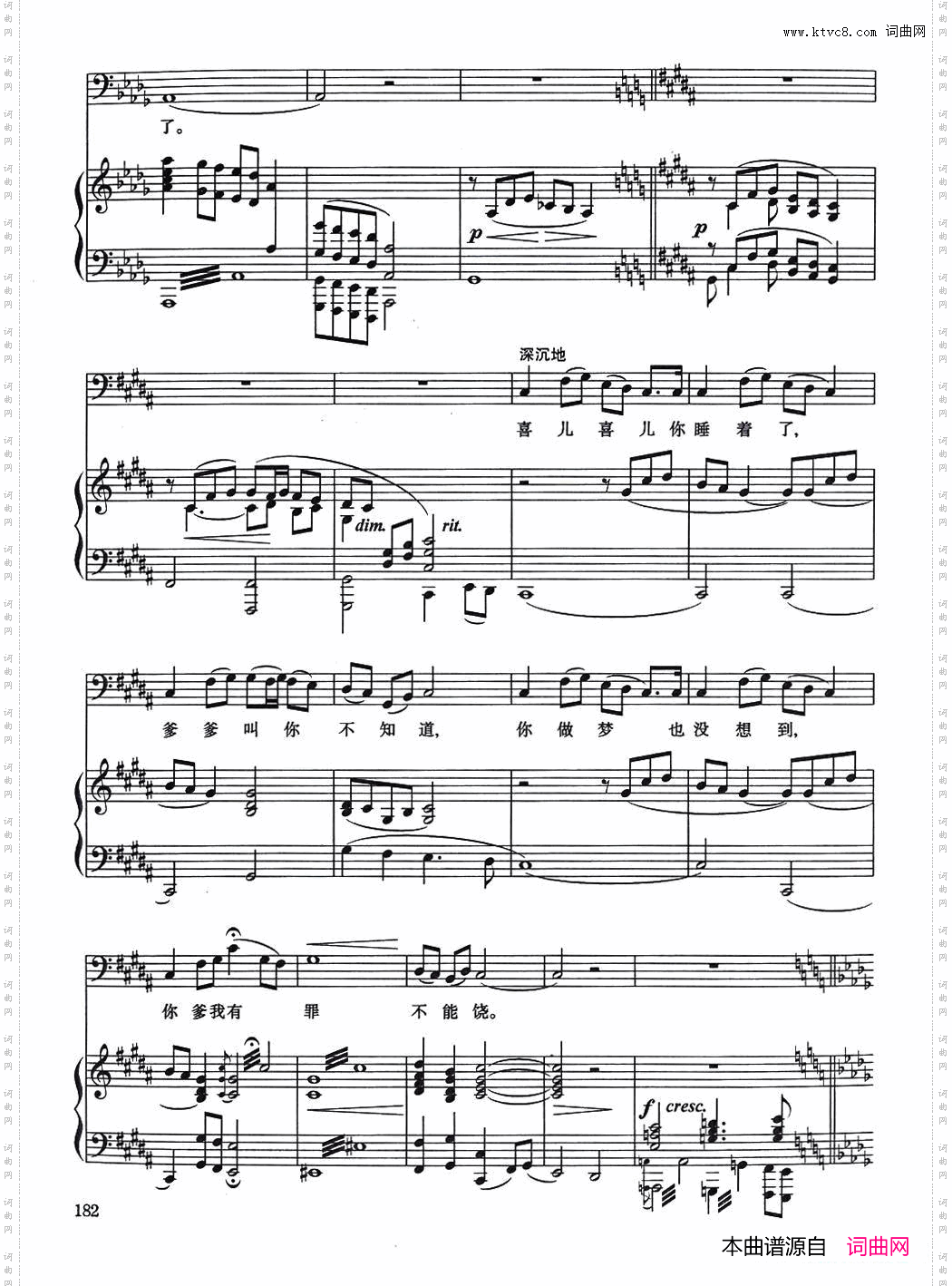 歌剧《白毛女》钢伴谱3首