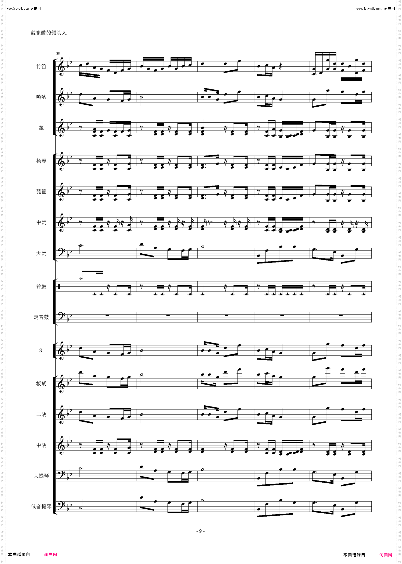 戴党徽的领头人