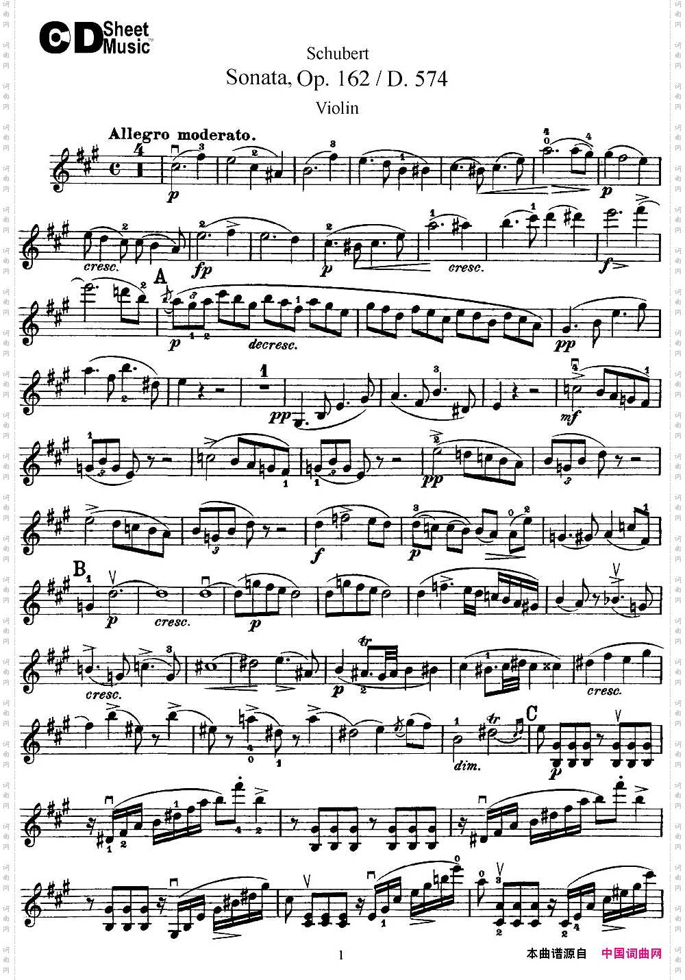 ViolinSonatainAmajorOp.162D.574