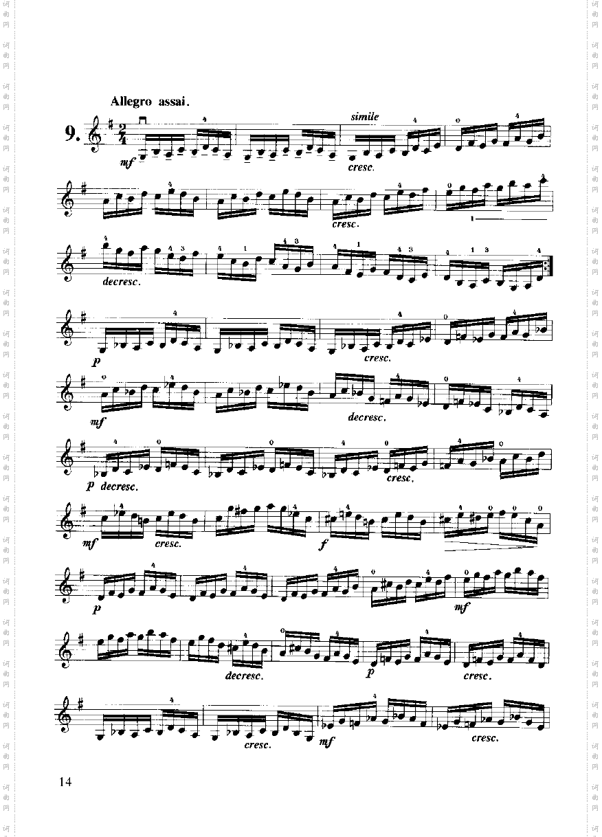 开塞小提琴练习曲36首弦乐类小提琴1-20