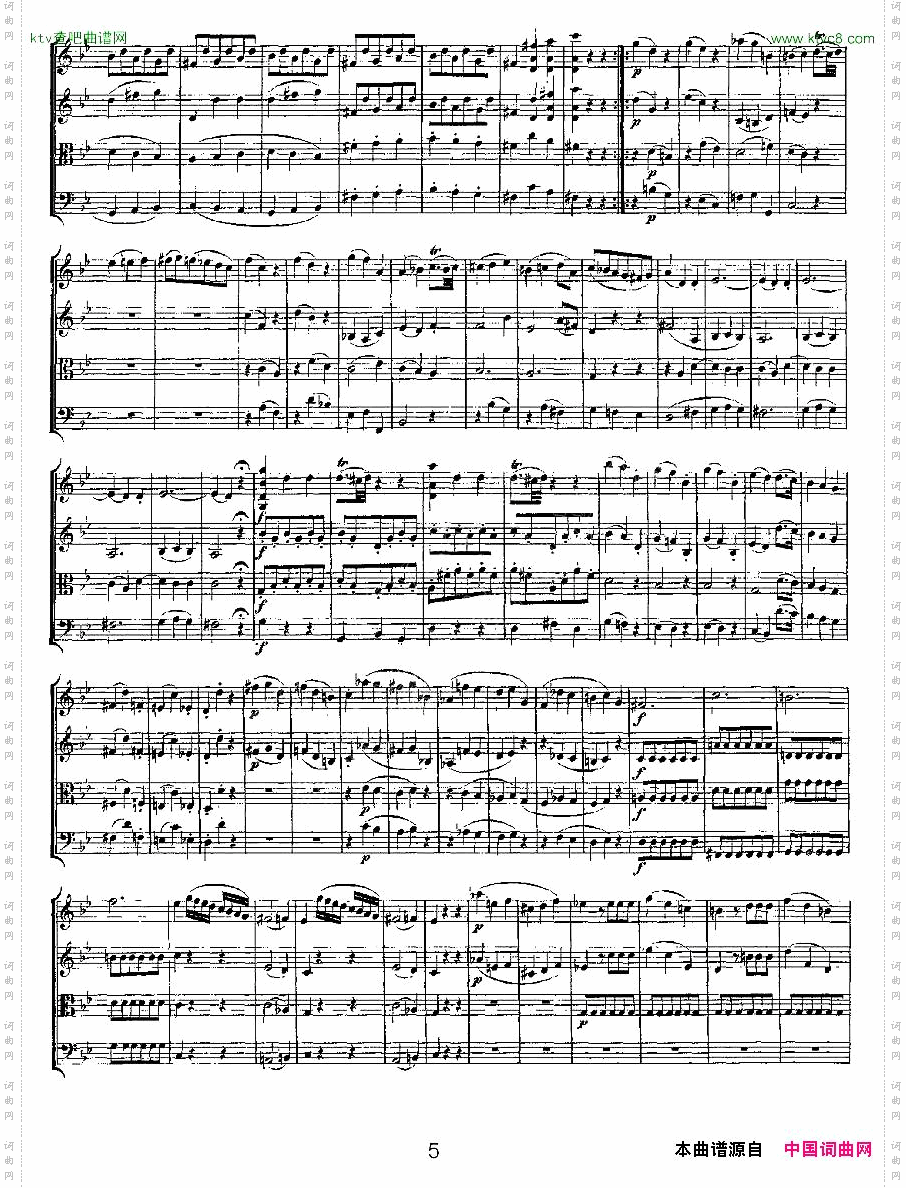 QuartetNo.6inBbMajor,K.159降B大调第六弦乐四重奏