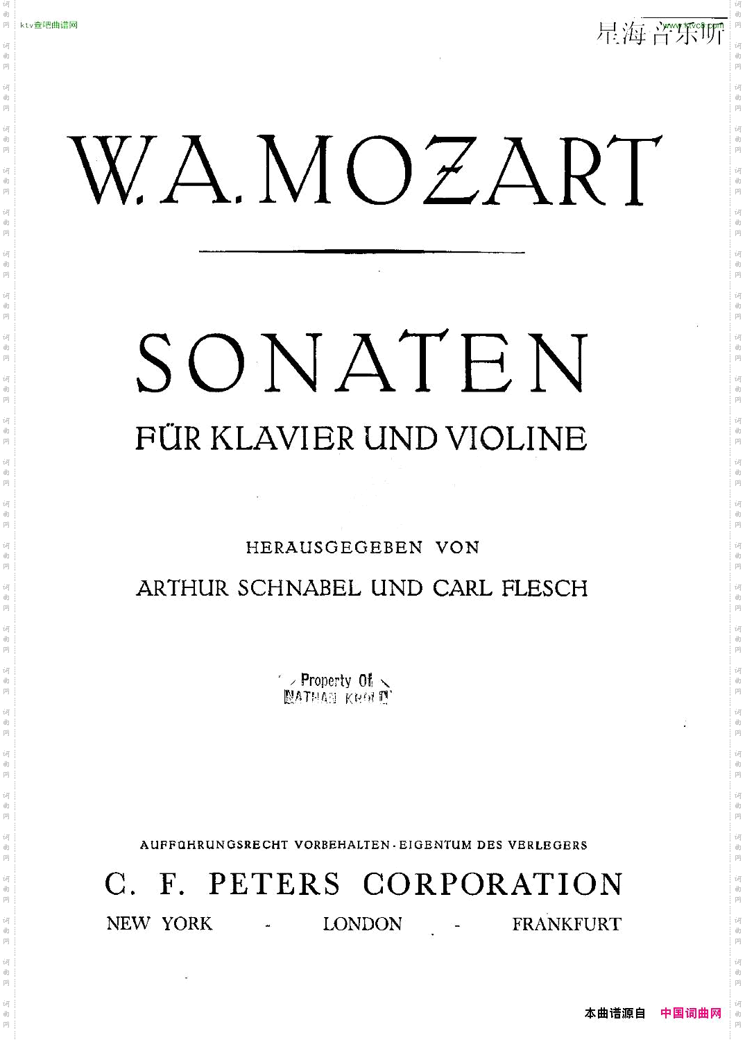Mozart-ViolinSonataNo.2,KV.303第二小提琴奏鸣曲