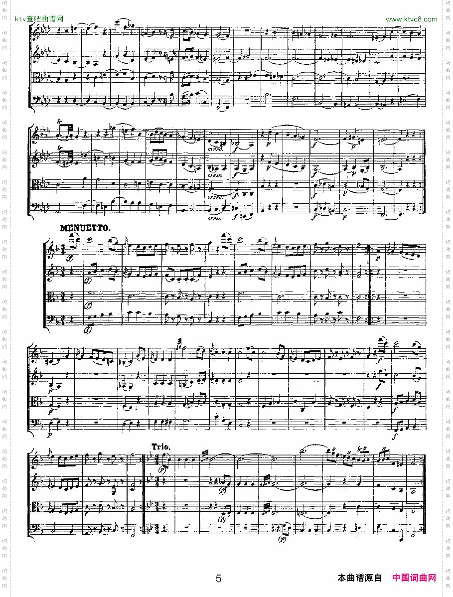 QuartetNo.8inFMajor,K.168F大调第八弦乐四重奏