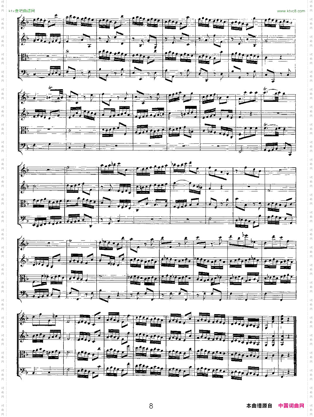 QuartetNo.8inFMajor,K.168F大调第八弦乐四重奏