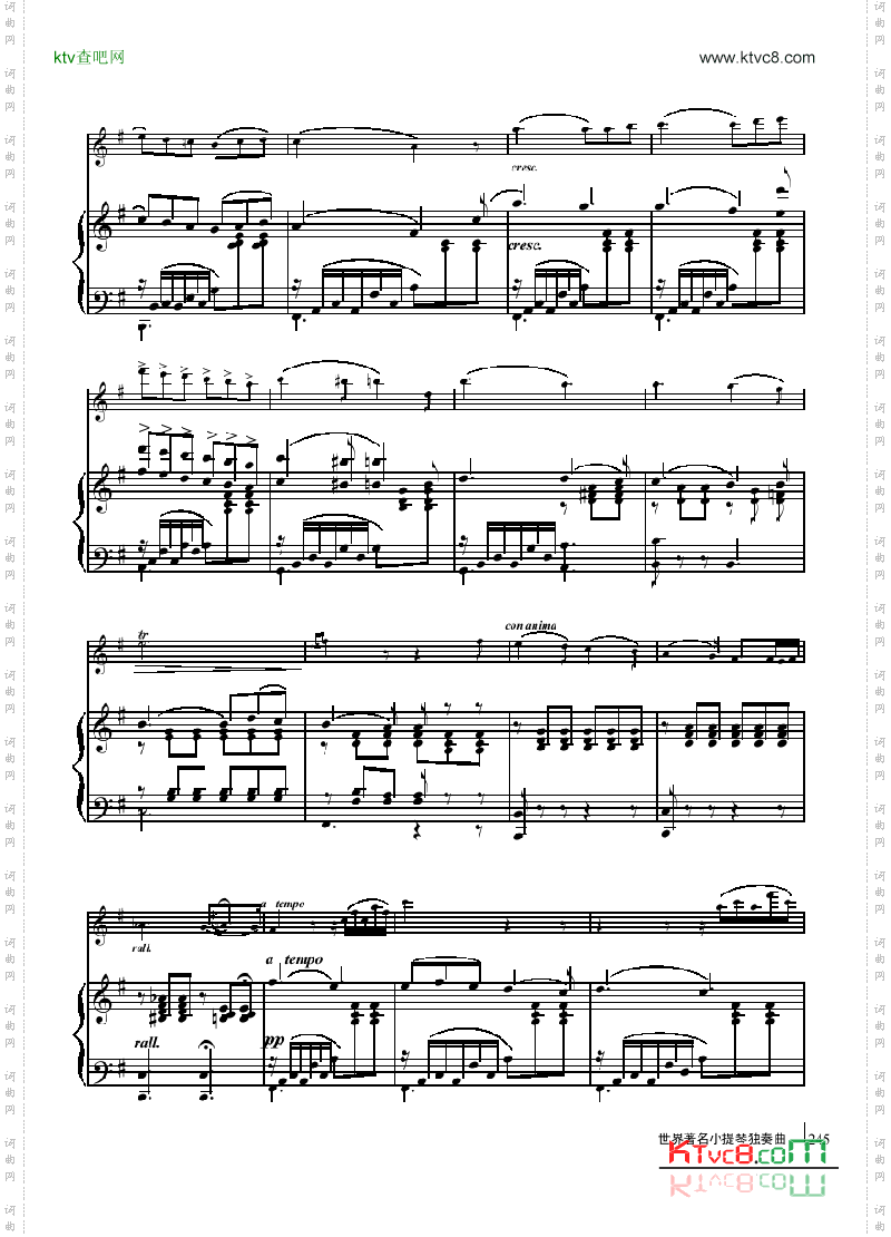 天使小夜曲-钢伴谱弦乐类小提琴