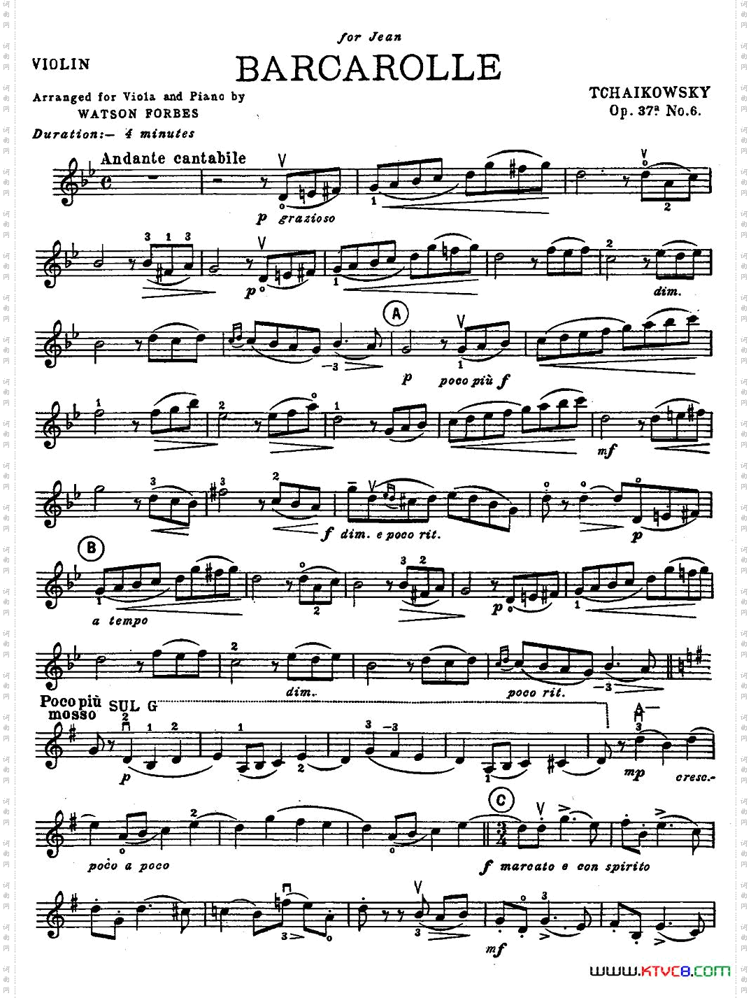 BARCAROLLE船歌柴可夫斯基作曲版