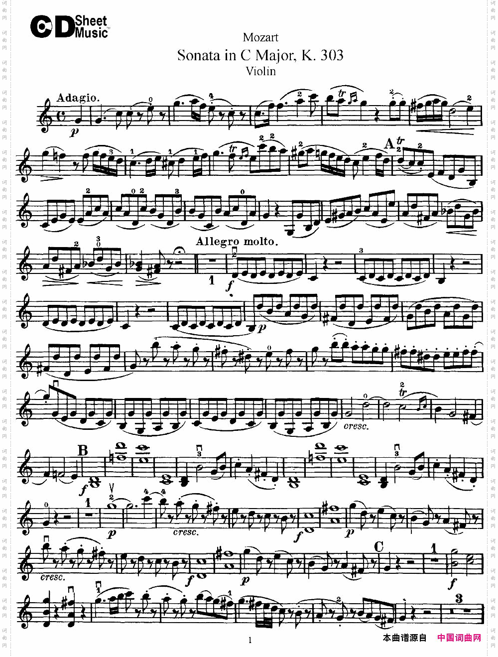 ViolinSonatainCMajorK.303