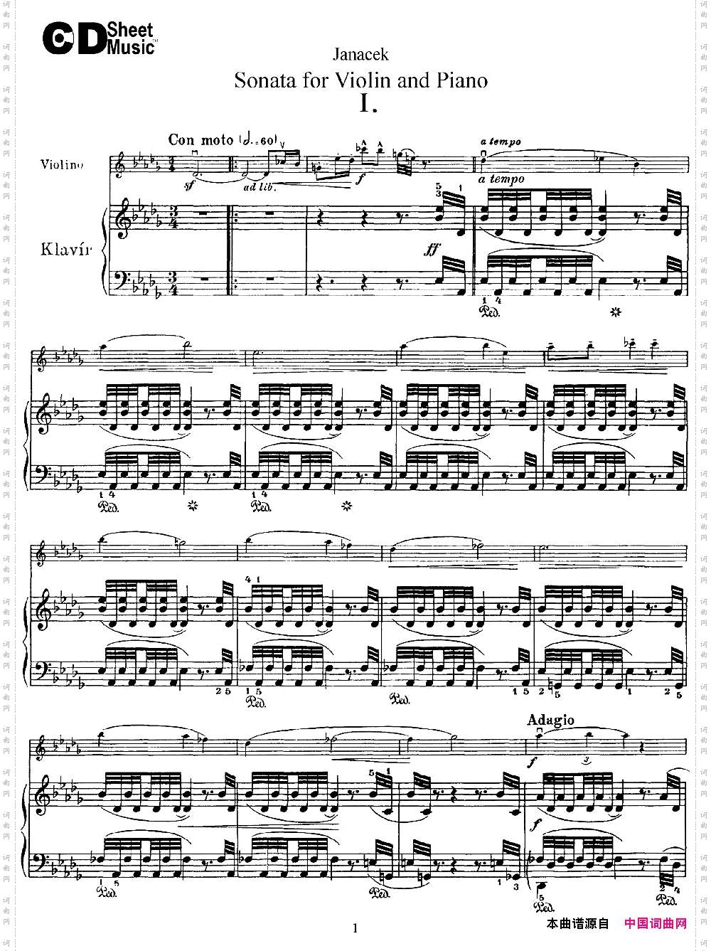 JanacekSonataforViolin小提琴+钢琴伴奏_Janacek Sonata for Violin小提琴+钢琴伴奏