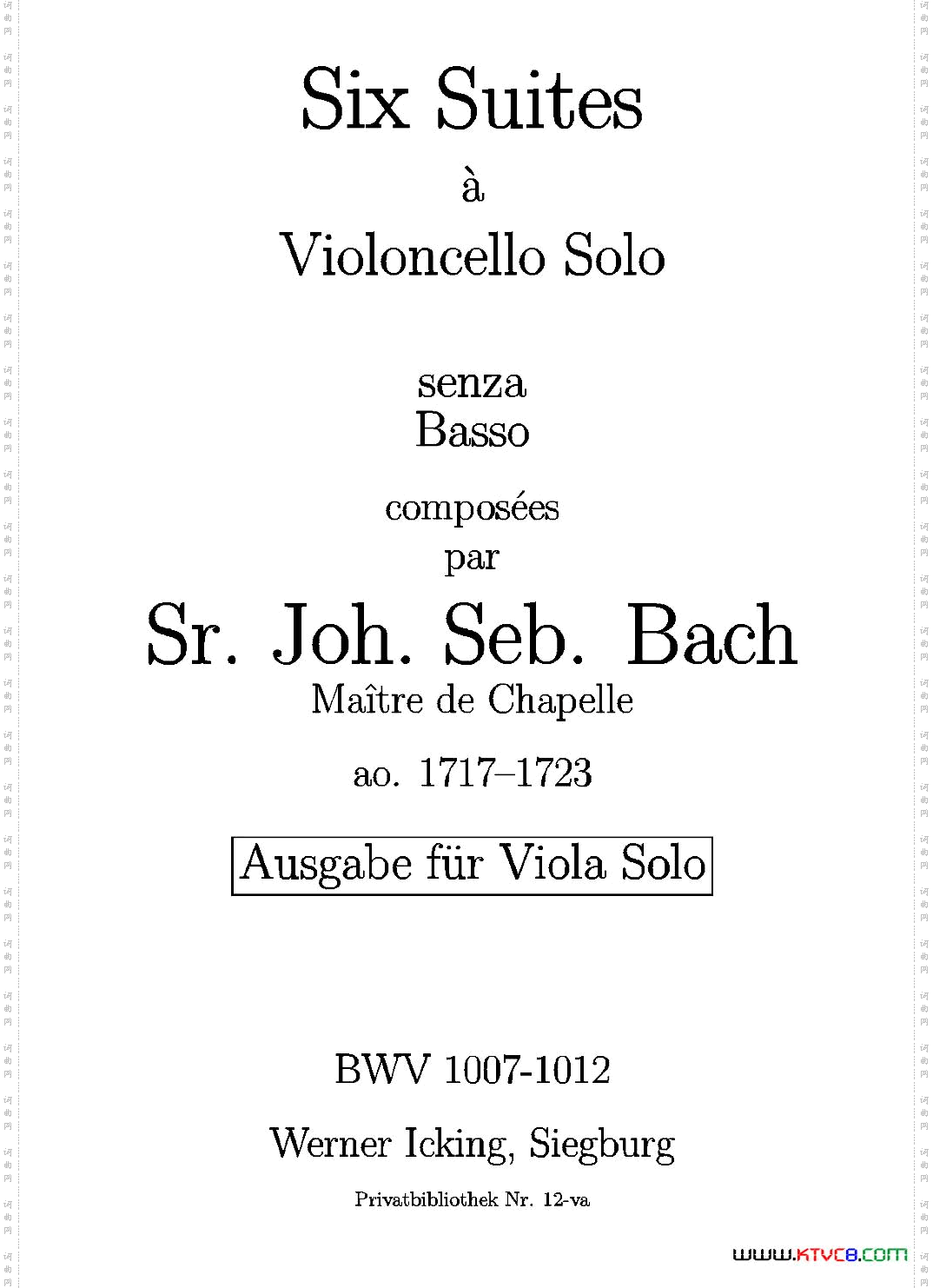 巴赫《无伴奏组曲》Ⅰ中提琴