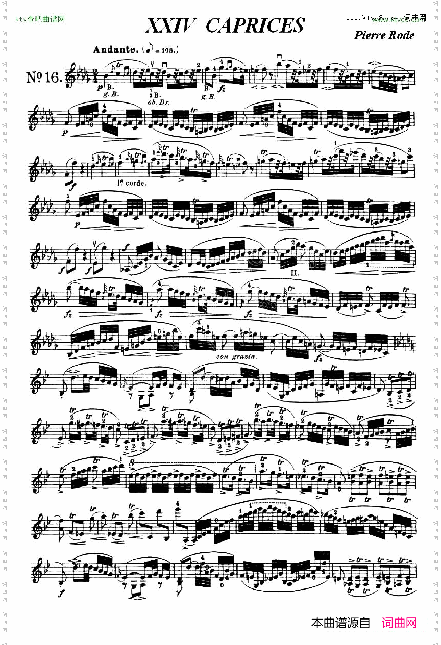 24首小提琴练习曲之16