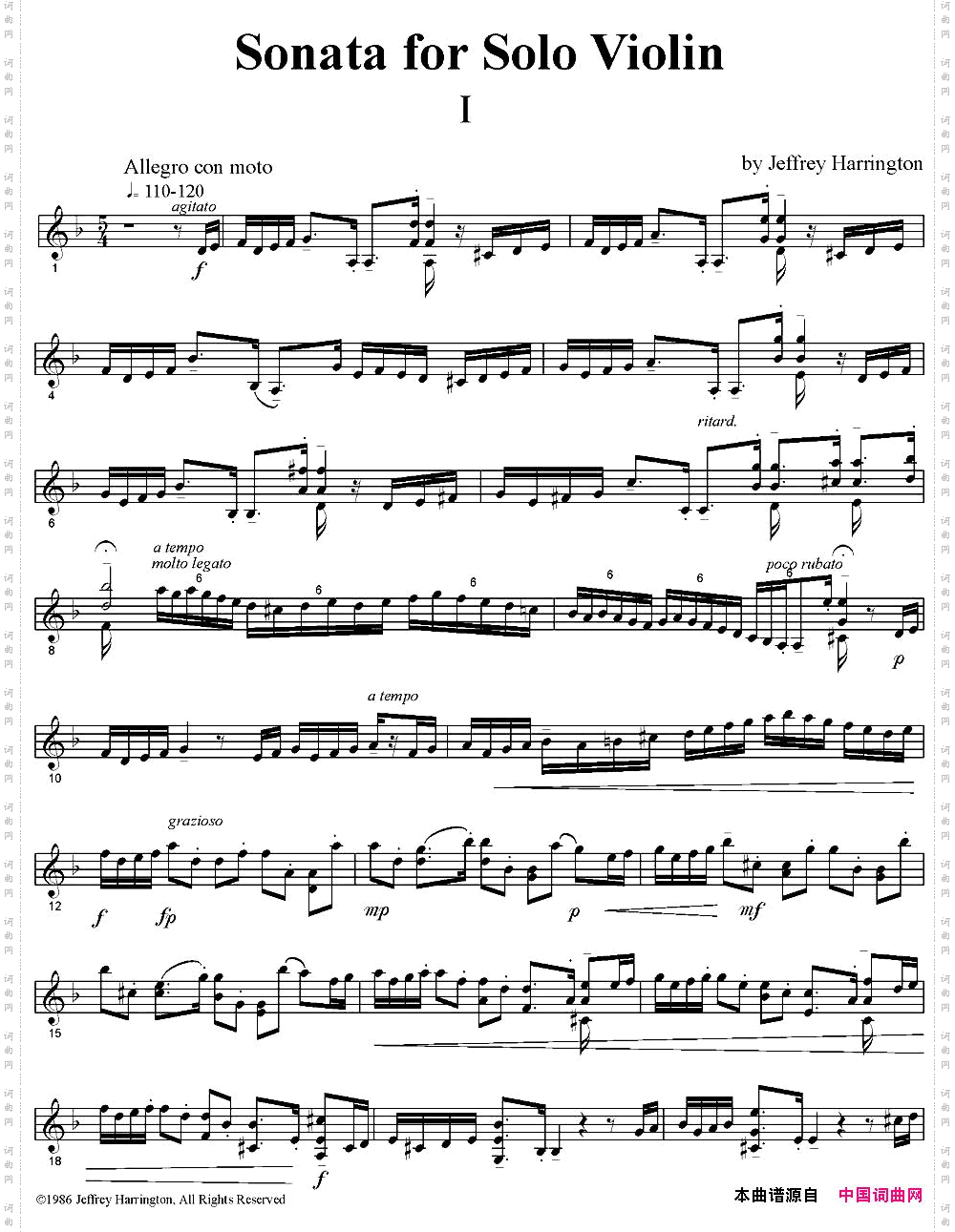 SonataforSoloviolin小提琴奏鸣曲、I_Sonata for Solo violin小提琴奏鸣曲、I