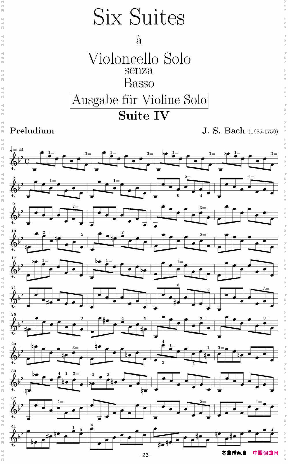 SixSuiteViolincelloSolosenzaBassoSuiteIV6首无伴奏大提琴组曲之四_Six Suite Violincello Solo senza BassoSuite IV6首无伴奏大提琴组曲之四