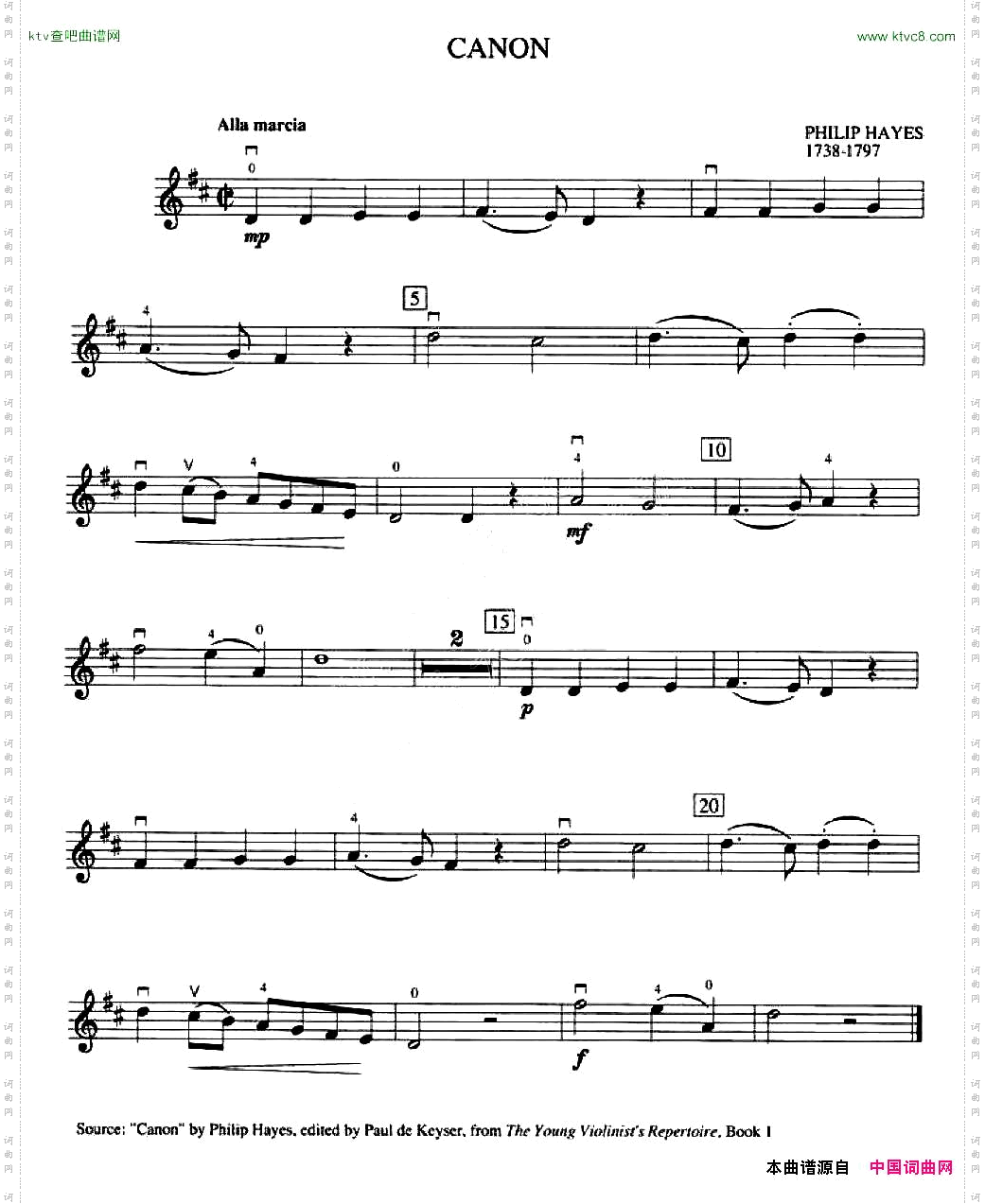 PhilipHayesCanon加拿大小提琴考级·预备级