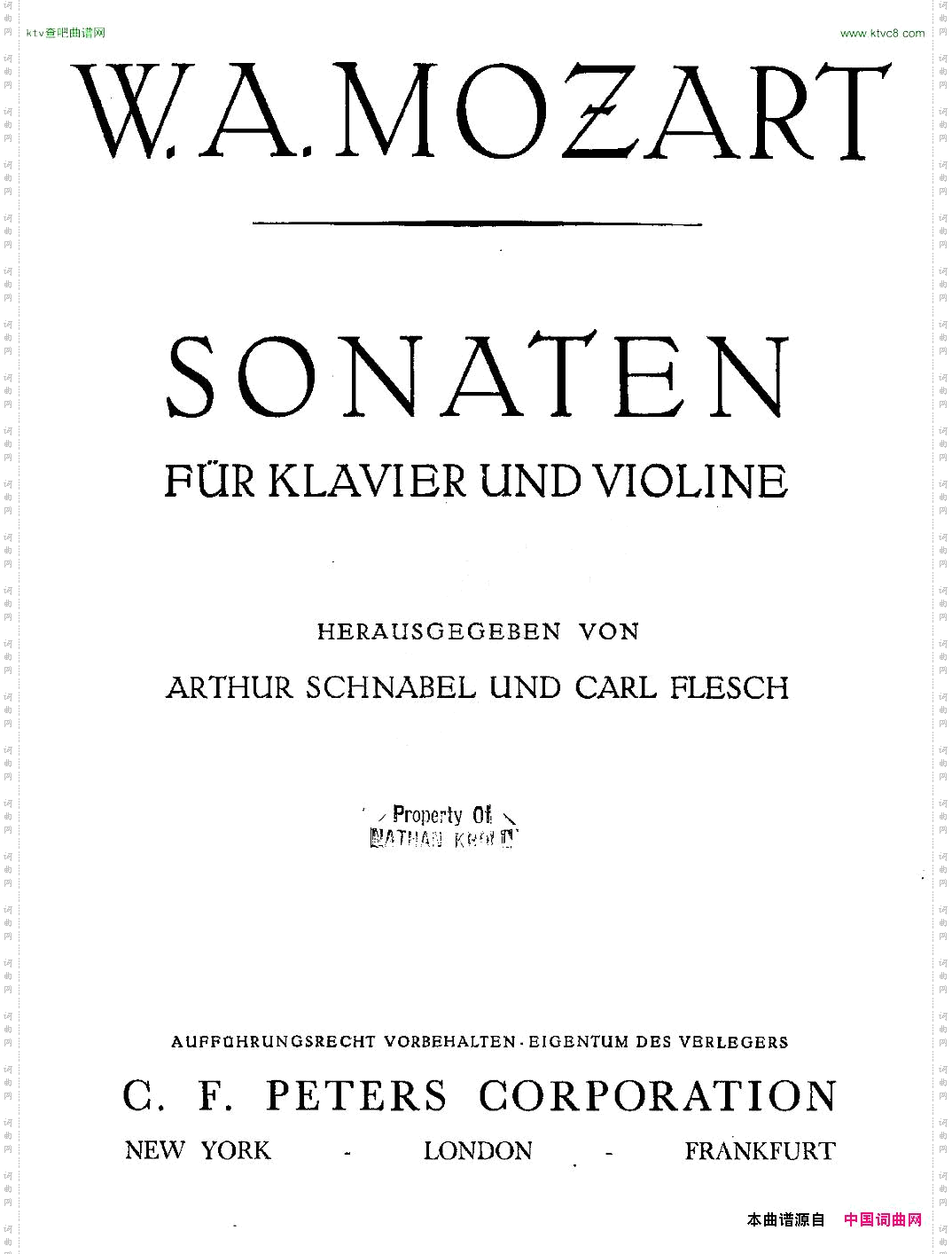 Mozart-ViolinSonataNo.4,KV.304第四小提琴奏鸣曲
