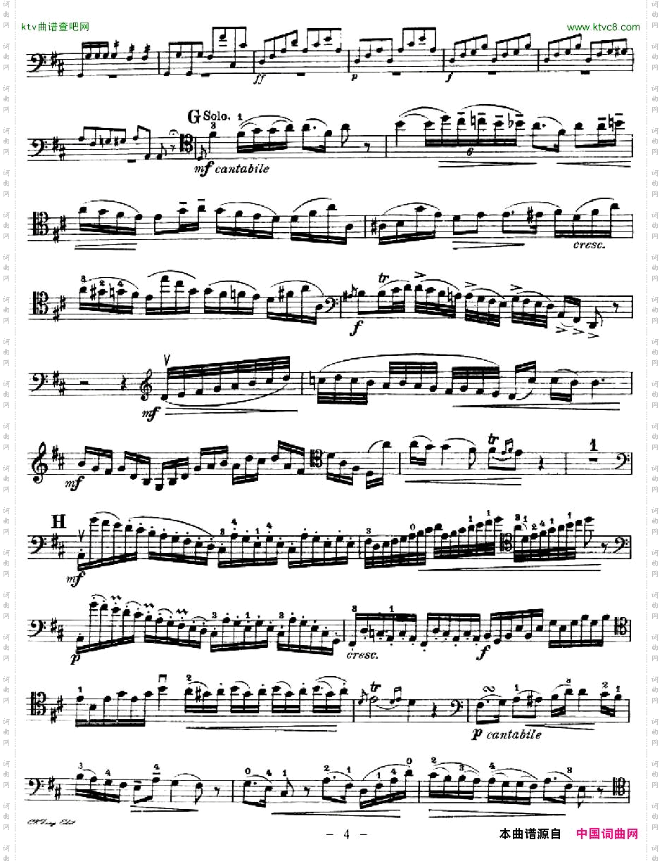 J.HaydnConcertoinDMajor海顿D大调大提琴协奏曲大提琴谱