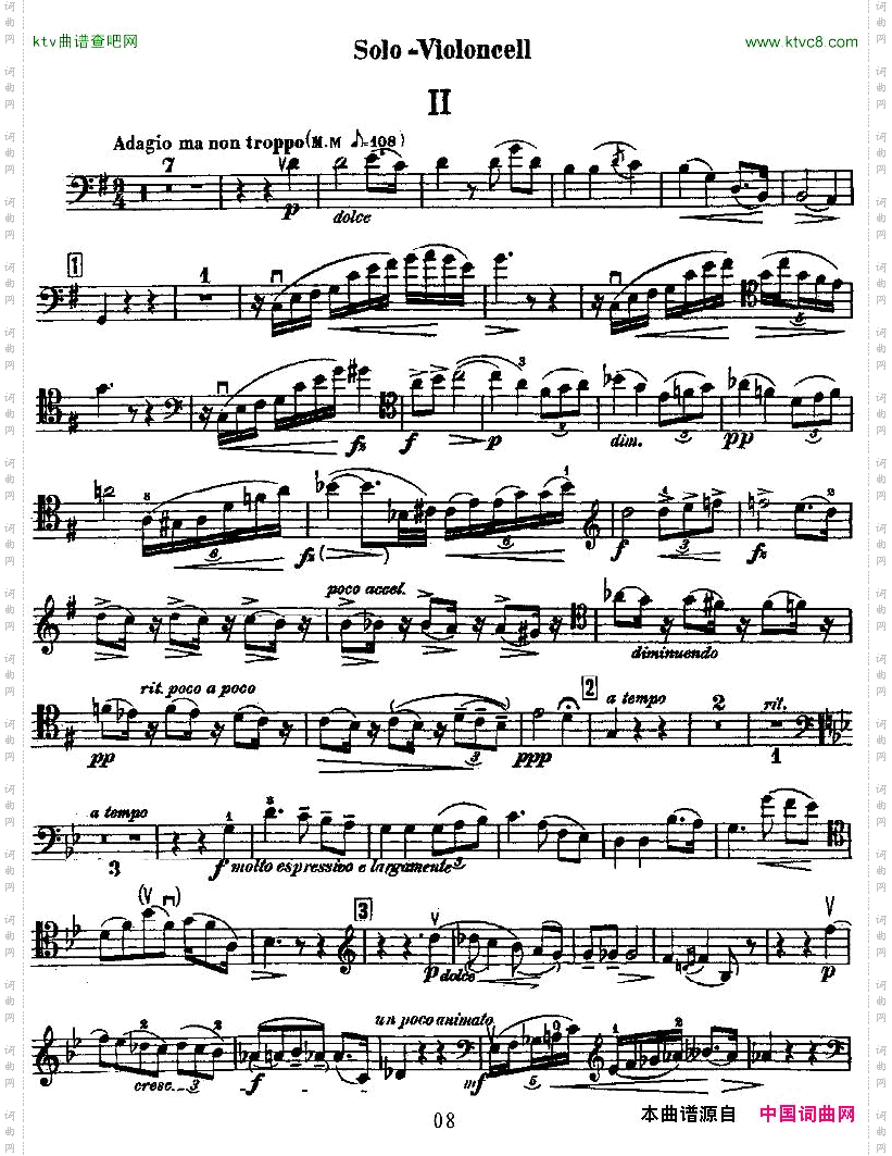 Dvorak-CelloConcerto德沃夏克-大提琴协奏曲大提琴谱