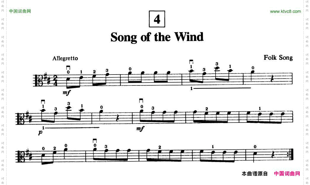 SongoftheWind中提琴_Song of the Wind中提琴