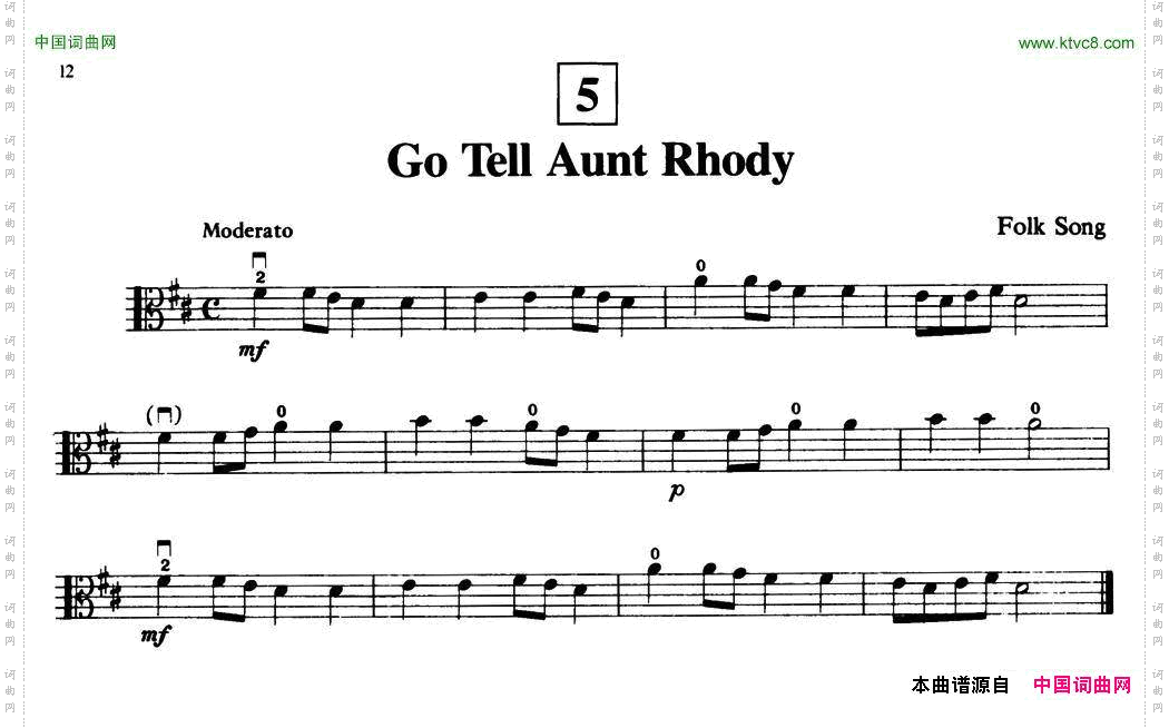 GoTellAuntRhody中提琴_Go Tell Aunt Rhody中提琴
