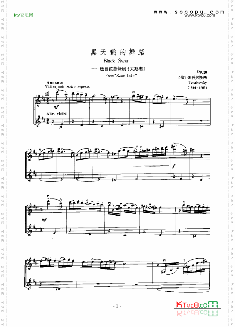 黑天鹅的舞蹈—独奏弦乐类小提琴